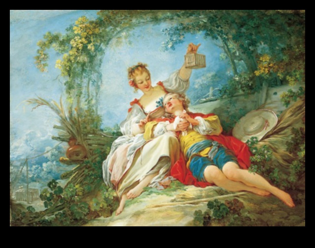 גוונים הרמוניים: הצבעים התוססים של יצירה אמנותית רוקוקו