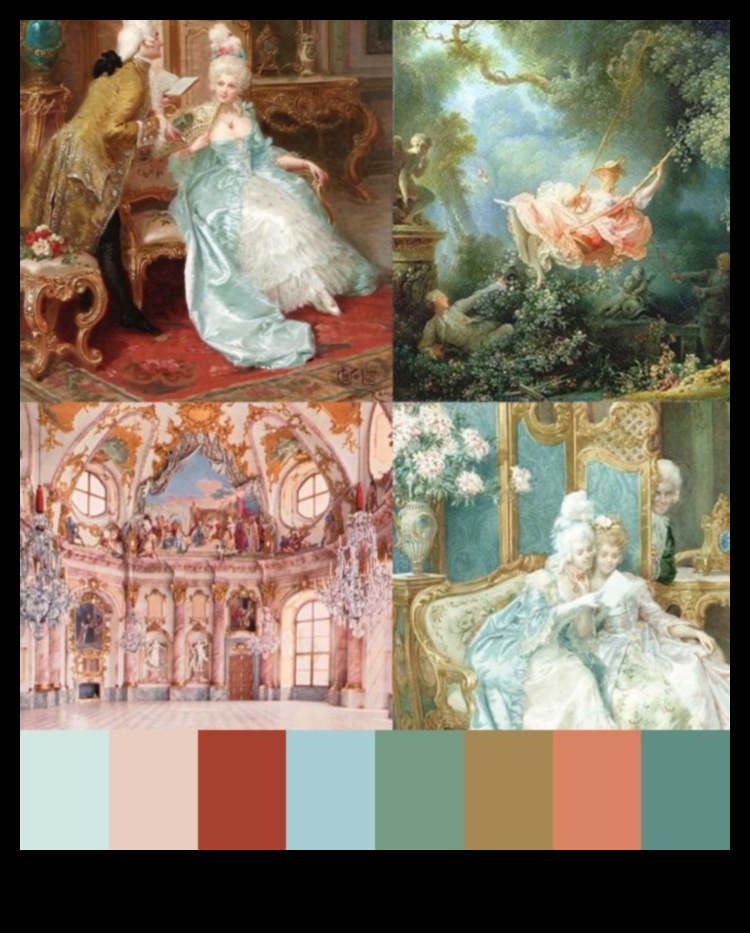 גוונים הרמוניים: הצבעים התוססים של יצירה אמנותית רוקוקו